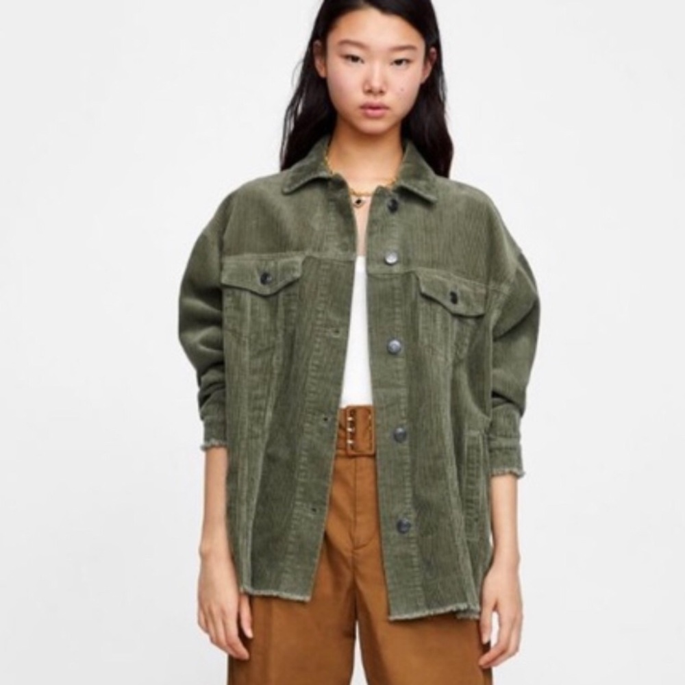 Zara Green Corduroy shaket ( shirt/ jacket)